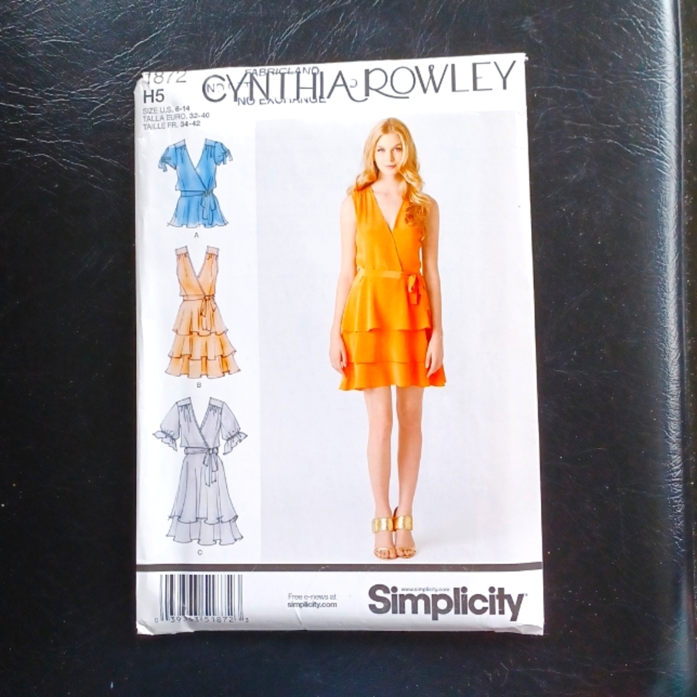 Simplicity Cynthia Rowley Dress/Top Sewing Pattern NEW SALE 3/$25